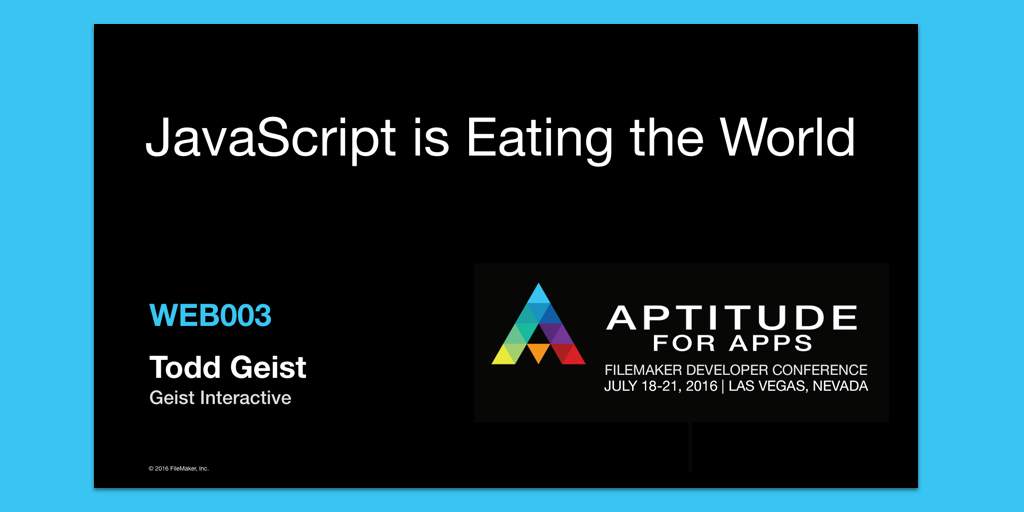 JavaScript is Eating the FileMaker World Video