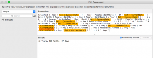 A calculation with many Get(CurrentDate) functions