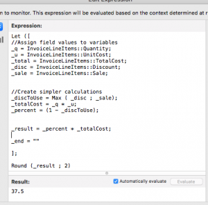 A well-formatted Let statement