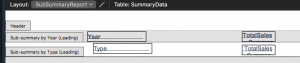 A typical Sub Summary set up