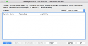 FIleMaker Custom Function dialog