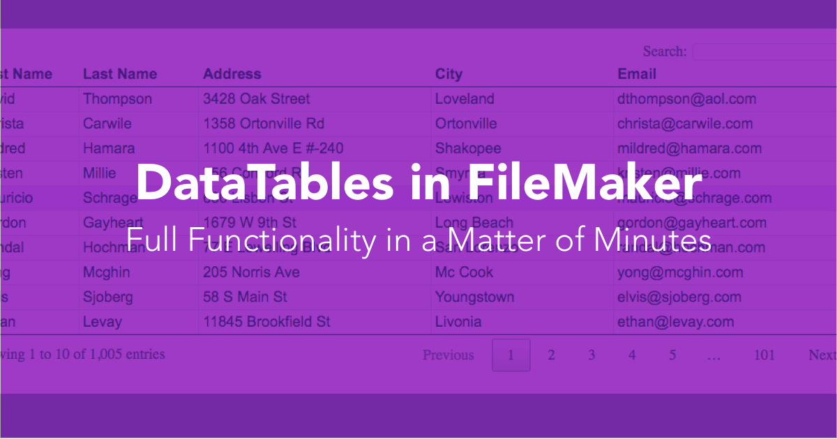 Using DataTables in FileMaker