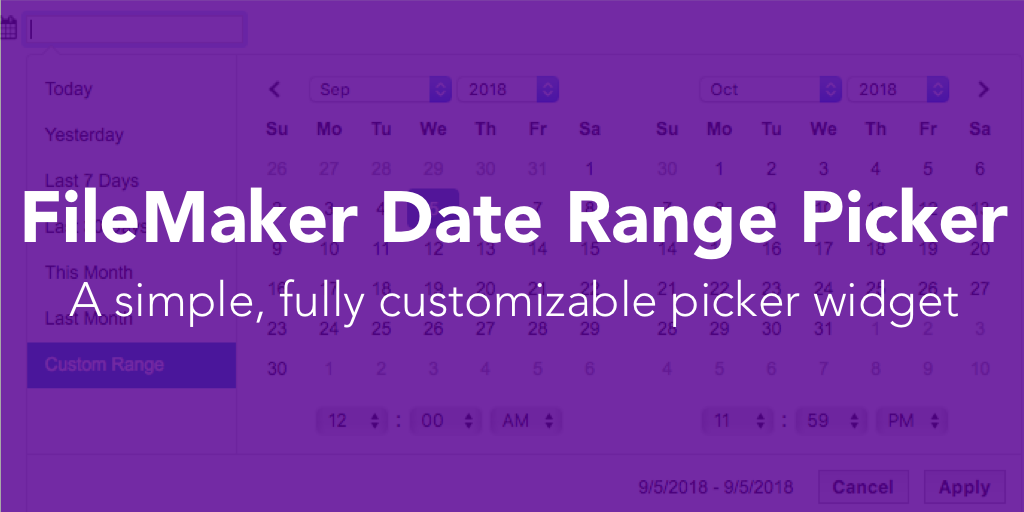 FileMaker Date Range Picker Integration