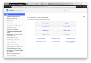 The clean, eye-pleasing FileMaker help