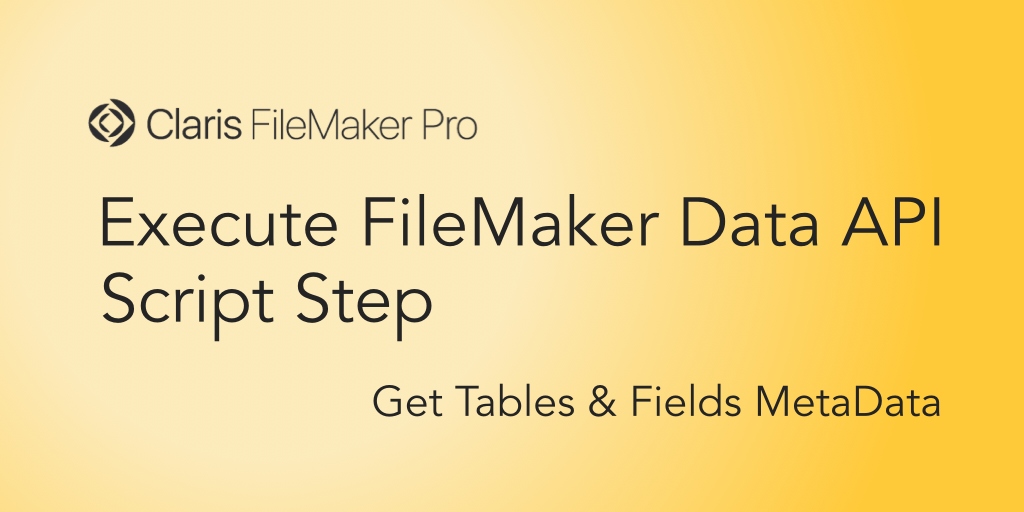 The Execute FileMaker Data API: Getting the FileMaker MetaData